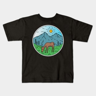 outdoor with animal monoline Kids T-Shirt